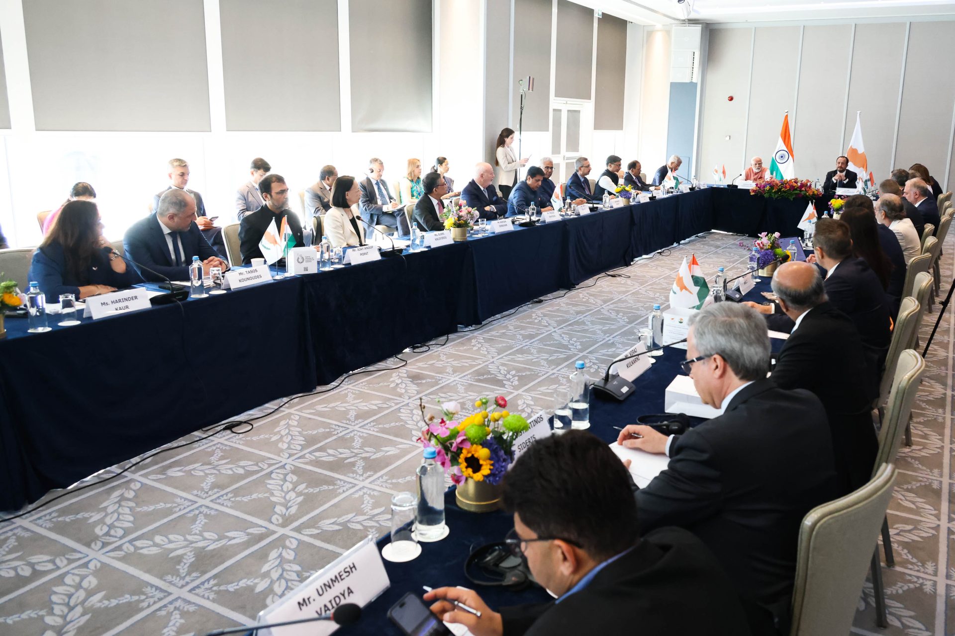 Delegates at the India–Cyprus business roundtable in Cyprus